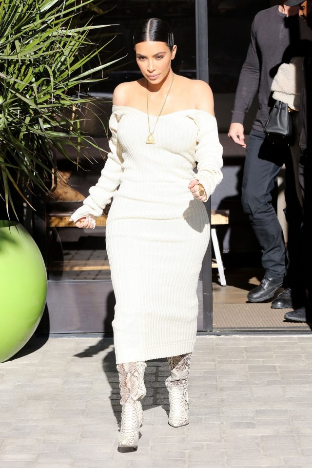 kim k sweater dress