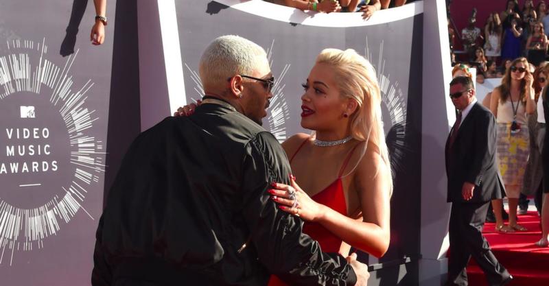 rita ora chris brown ad copy Larry Busacca:Getty Images for MTV