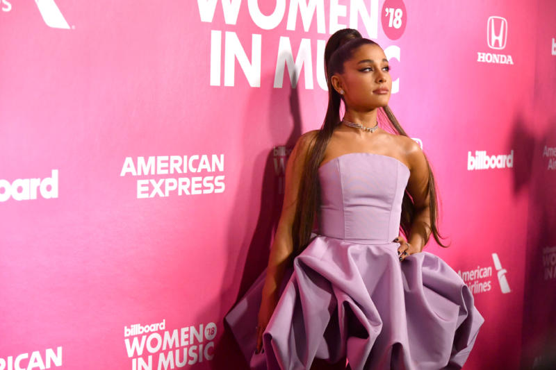 Ariana Grande attends the Billboard Women In Music 2018 on December 06, 2018 in New York City.