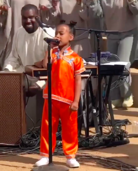 North West on mic at Sunday Service