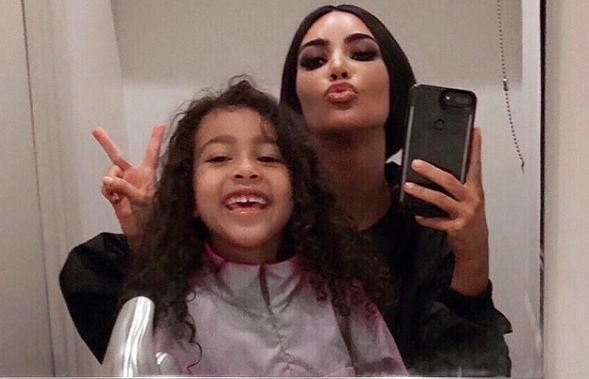 Kim Kardashian and North selfie