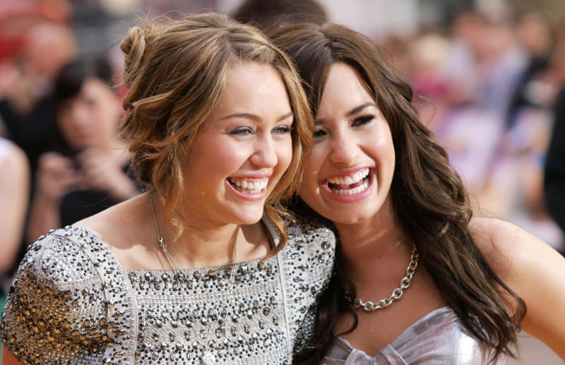 US actresses Miley Cyrus, (L), and Demi